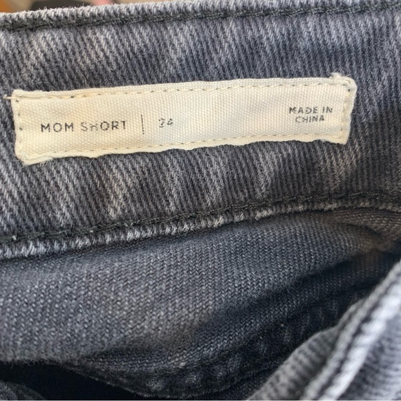 PacSun Cuffed Mom Denim Shorts Grey/Black - Picture 4 of 5